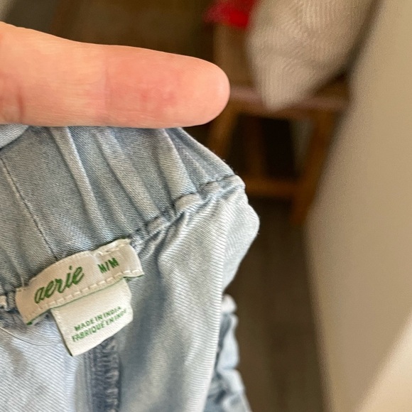 Aerie| Chambray Stretch Waist Shorts with Waist Tie, Size Med•••Lyocell - Picture 5 of 10